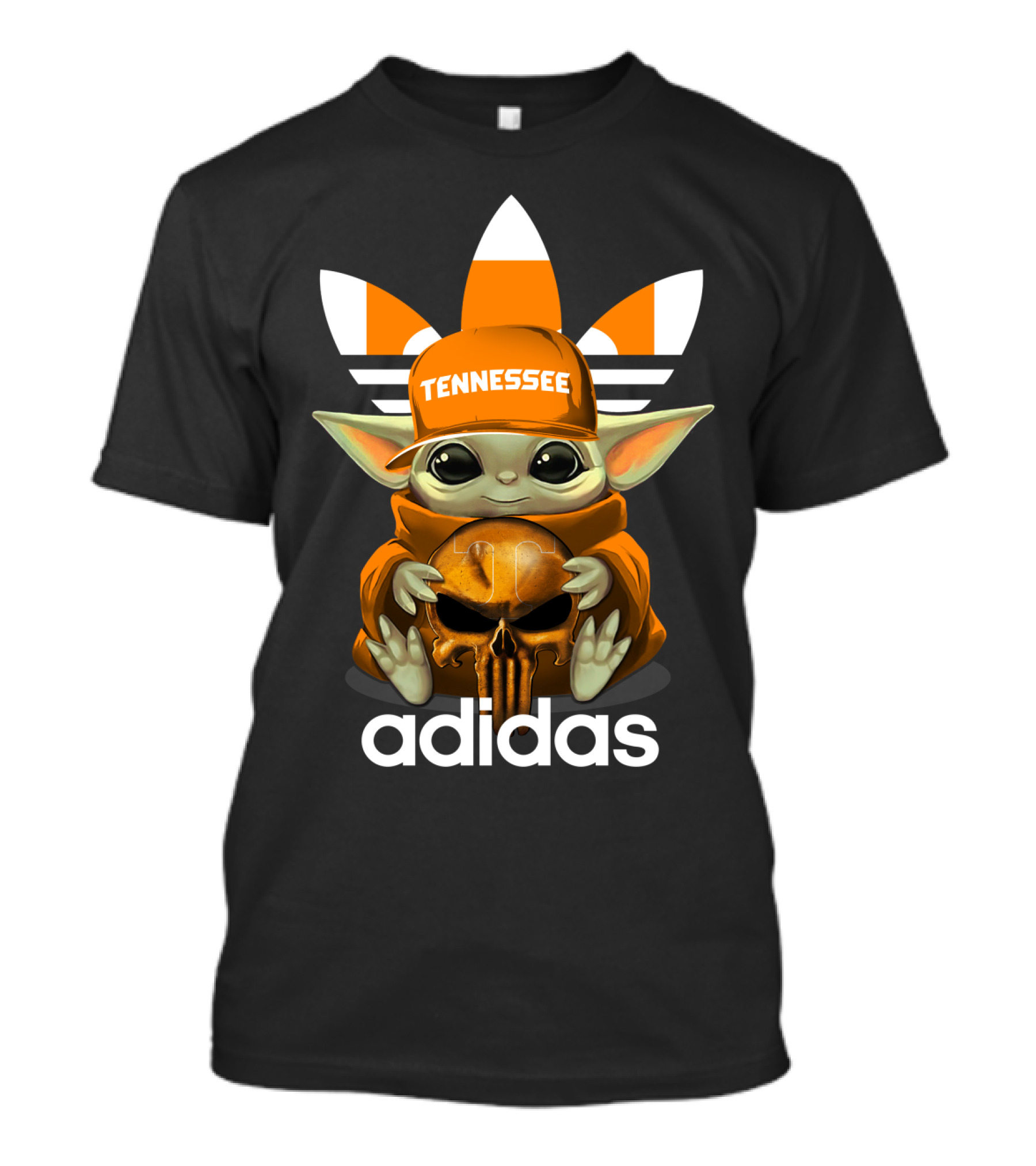 Tennessee Volunteers Baby Yoda Holding Skull T-Shirt