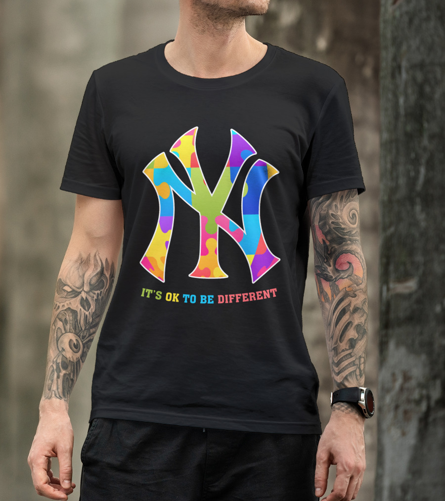New York Yankees Colorful Logo It's OK To Be Different T-Shirt