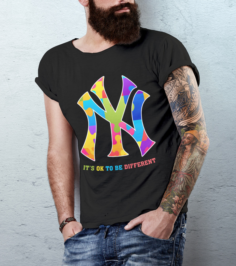 New York Yankees Colorful Logo It's OK To Be Different T-Shirt