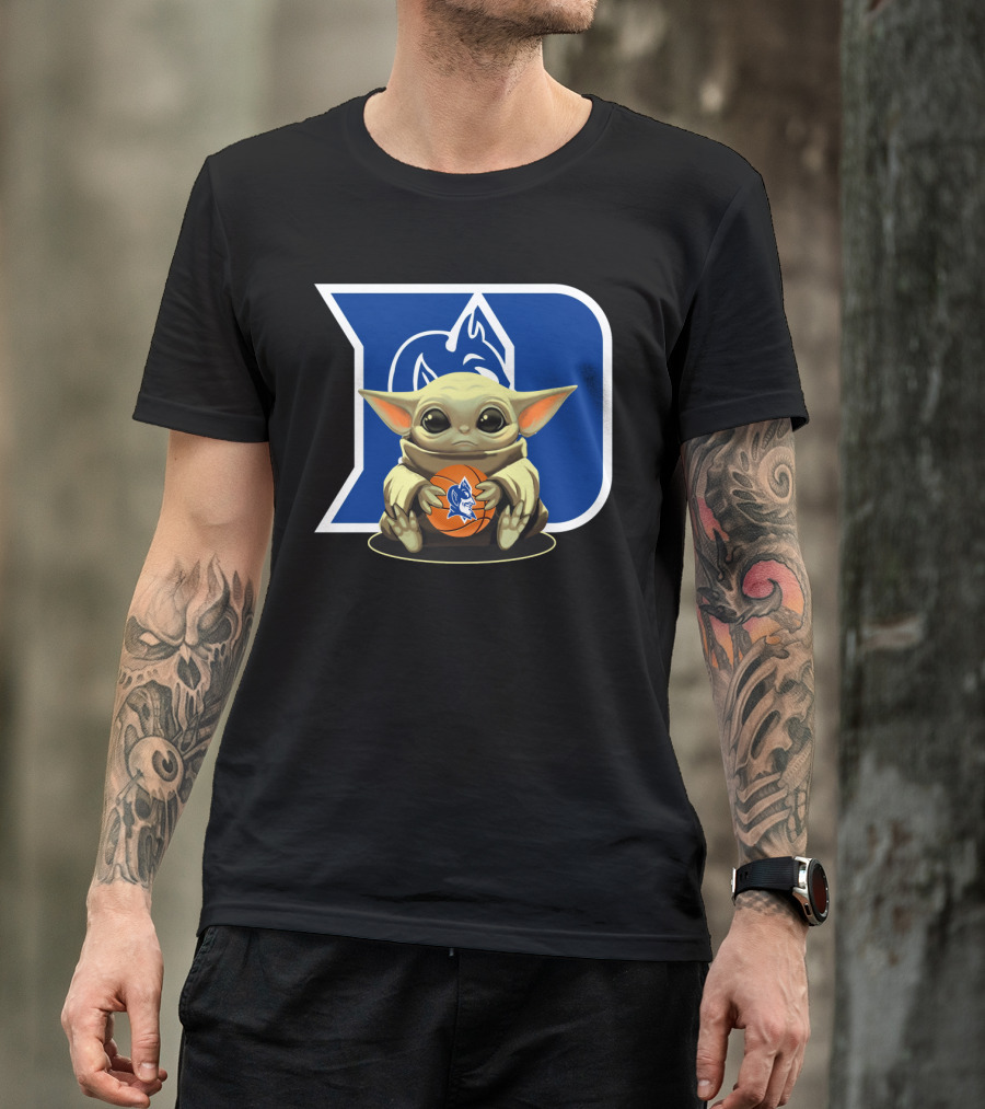 Baby Yoda Basketball With Duke Blue Devils T-Shirt