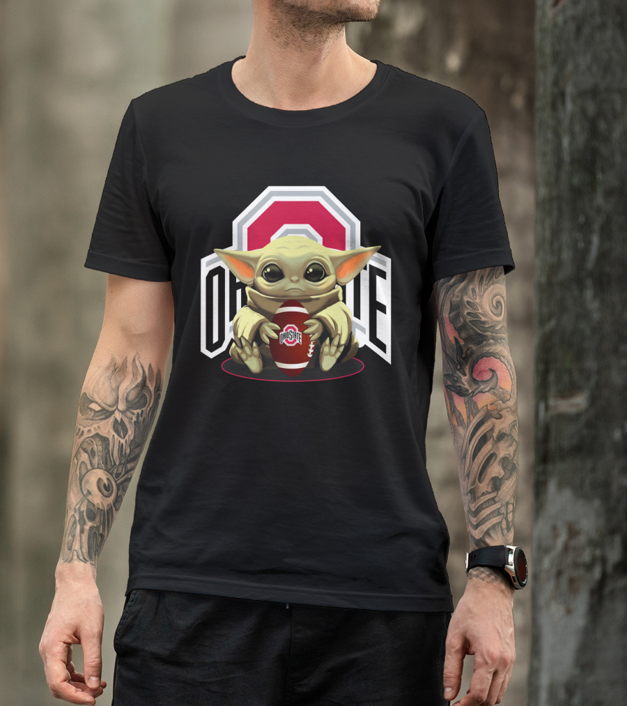 Baby Yoda Ohio State Buckeyes Football Fan T-Shirt