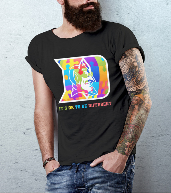 Duke Colorful Devil Logo It's OK To Be Different T-Shirt