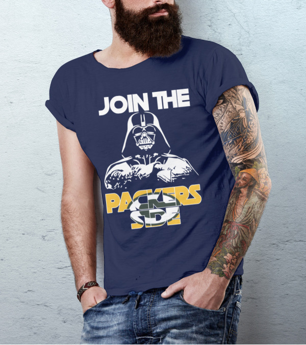 JOIN THE PACKERS SIDE Darth Vader Packers Fan Crossover T-Shirt