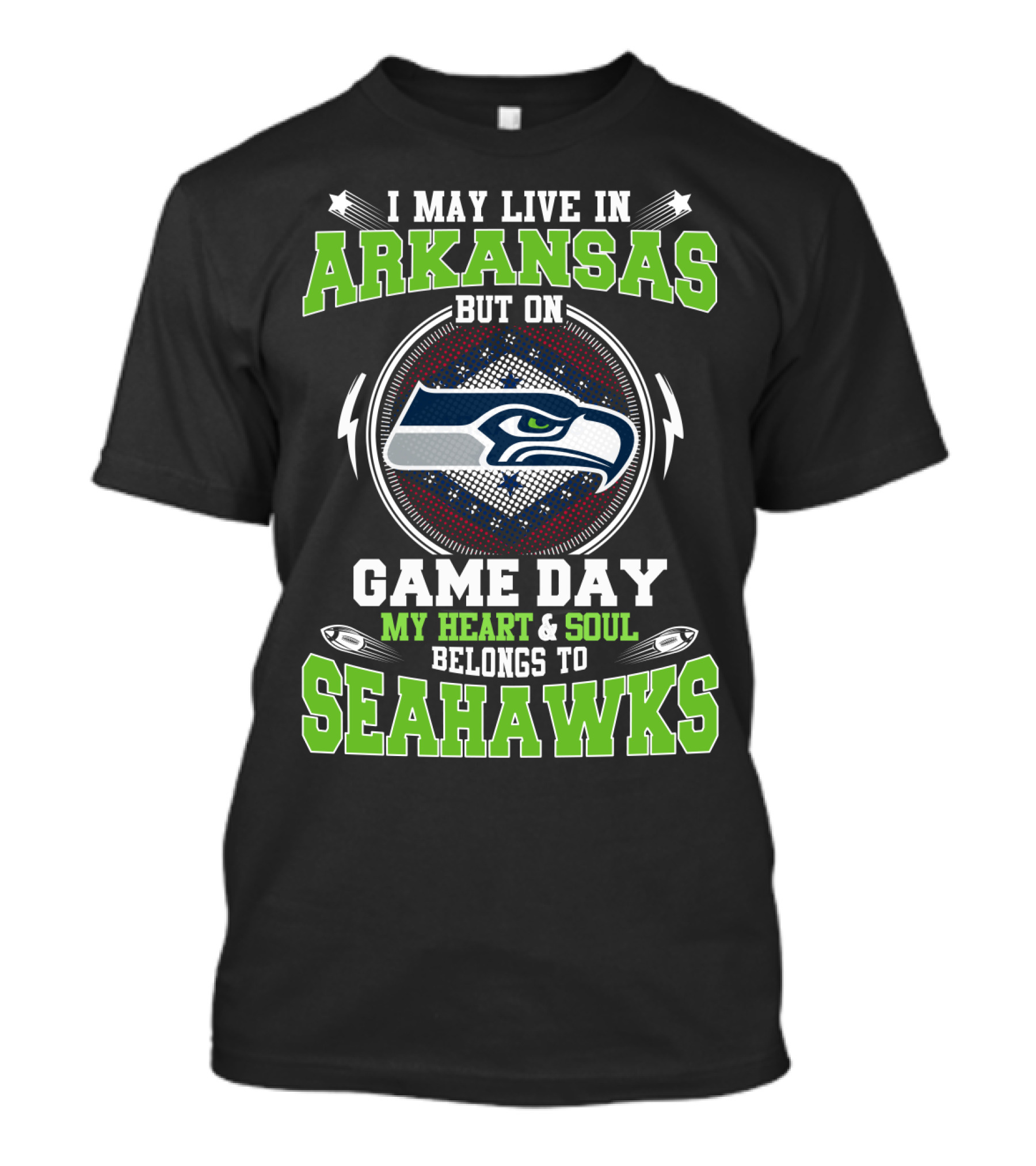 Arkansas Game Day My Heart And Soul Belongs To Seahawks T-Shirt