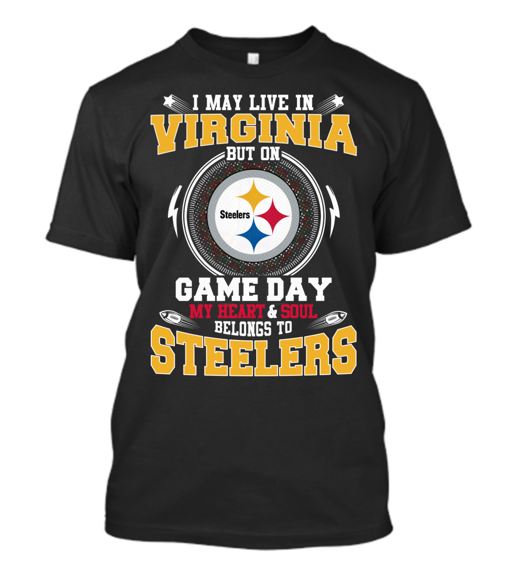 Virginia Game Day My Heart And Soul Belongs To Steelers T-Shirt
