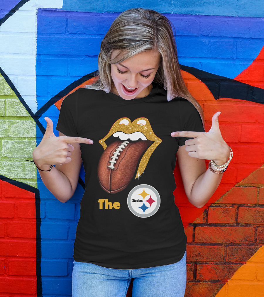 The Steelers Football Glitter Tongue T-Shirt