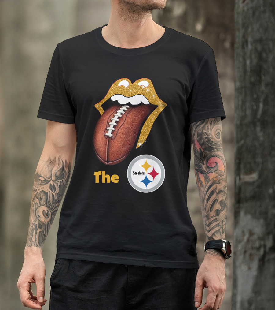 The Steelers Football Glitter Tongue T-Shirt
