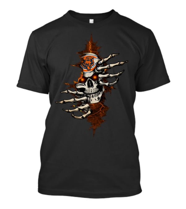 Chicago Bears Skull With Claw And Flaming Eyes T-Shirt