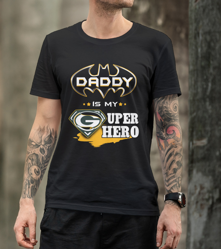 Daddy Is My Super Hero Packers Batman T-Shirt