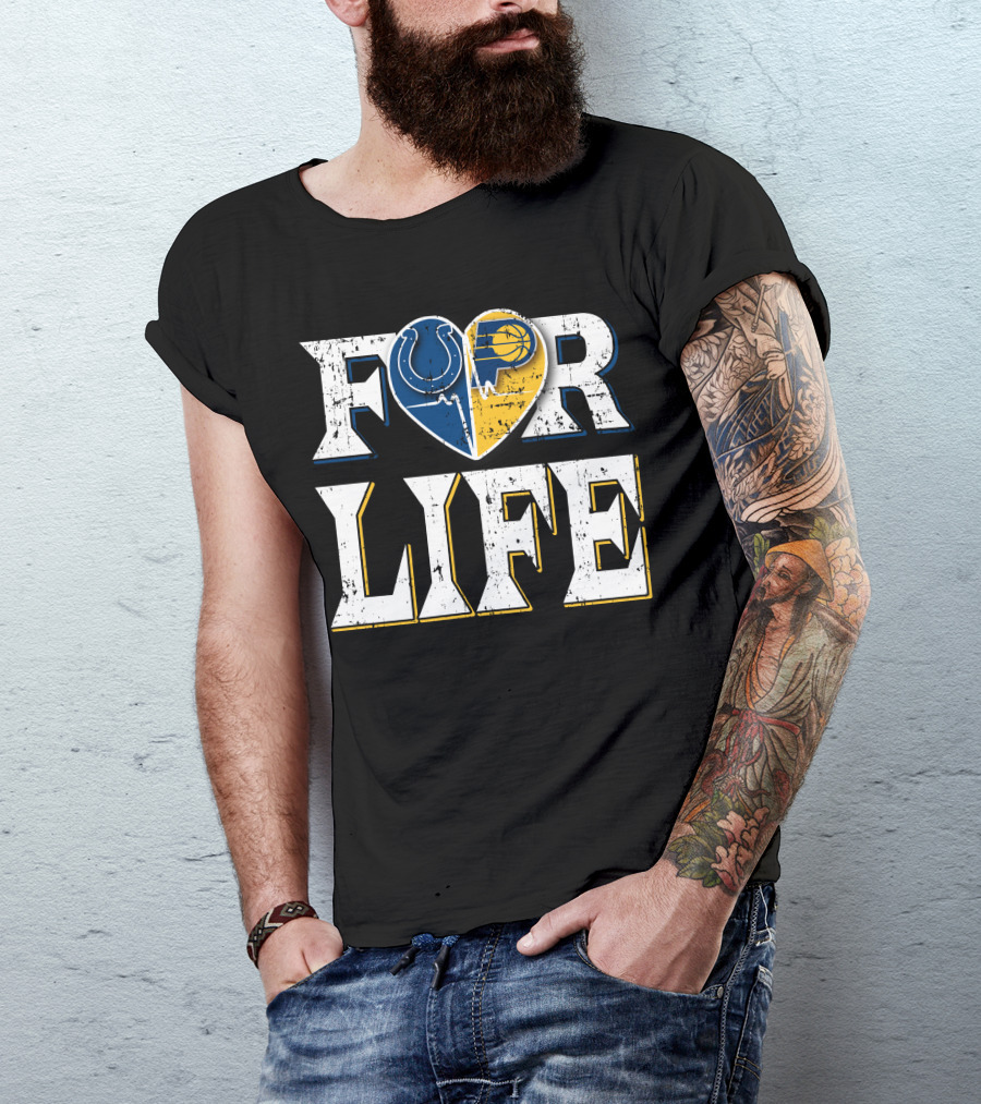 For Life Colts Pacers Heart T-Shirt
