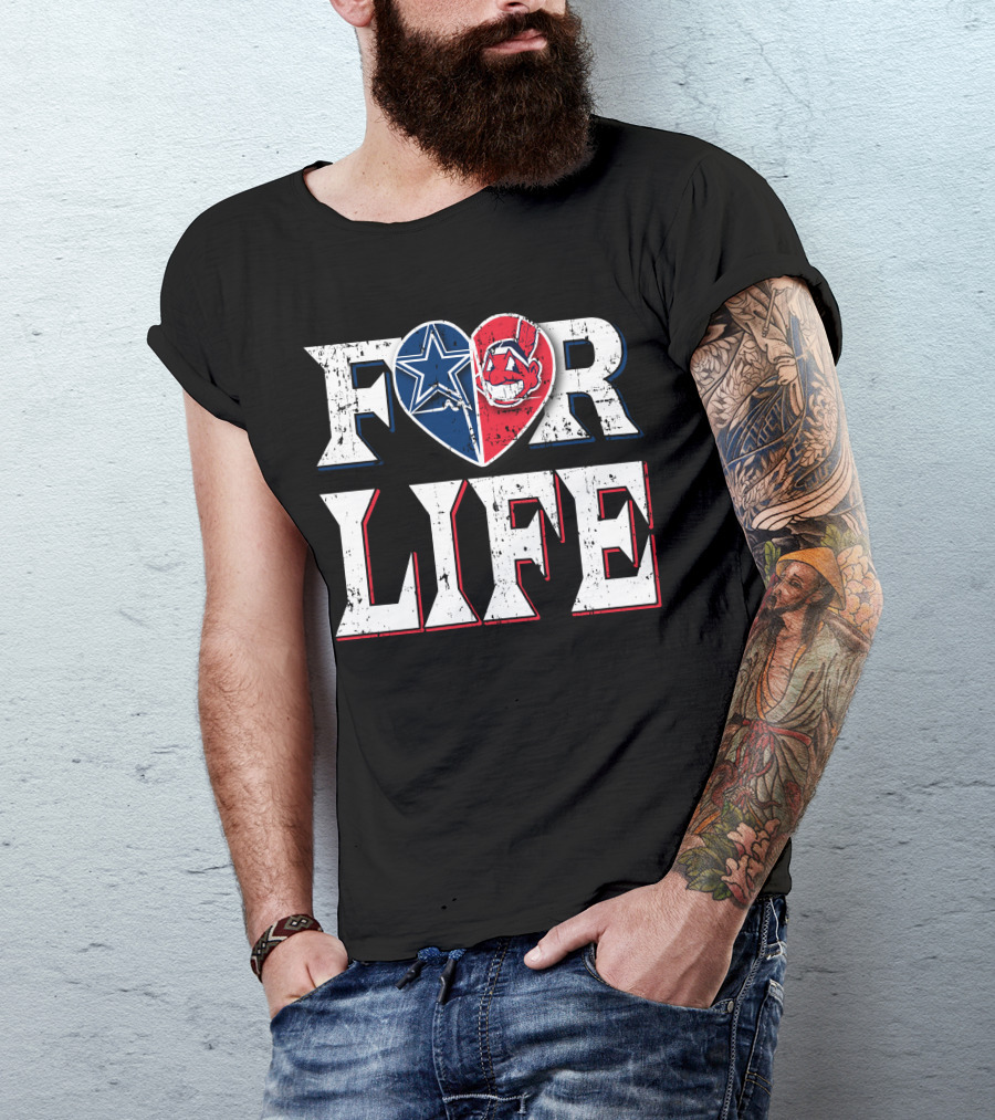 For Life Cowboys Indians Heart T-Shirt