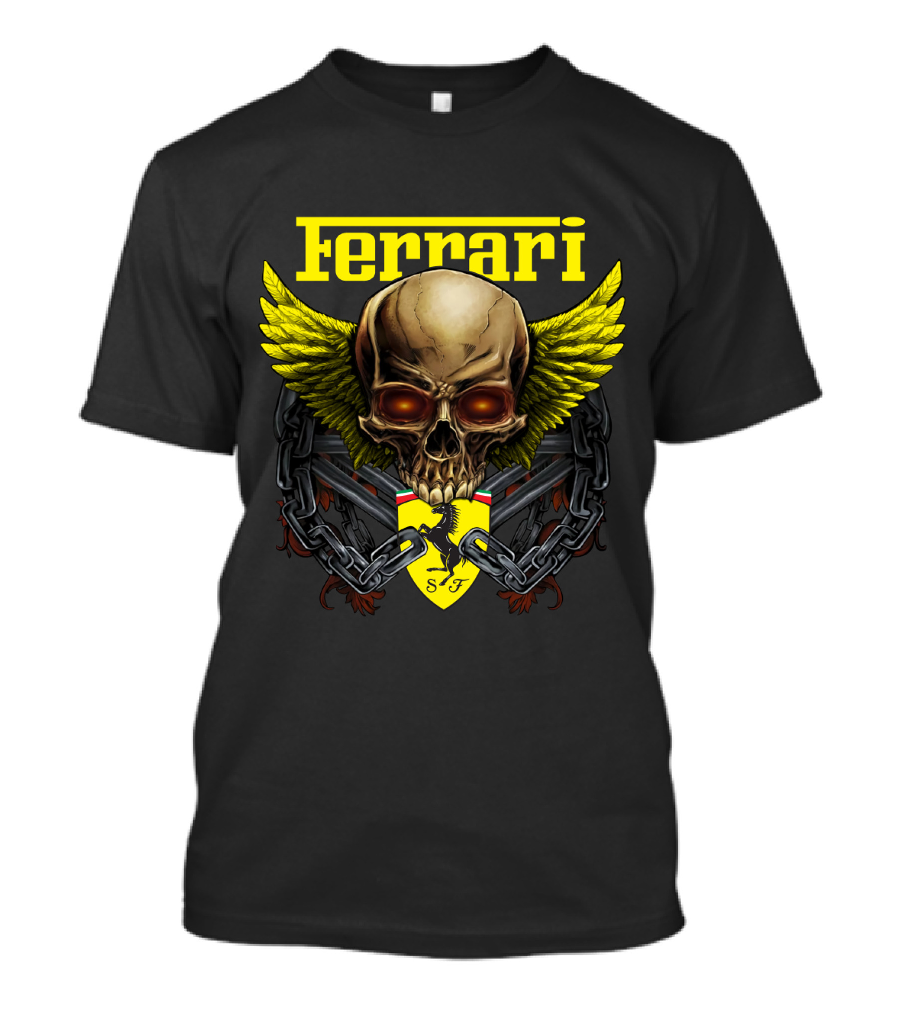 Ferrari Dh 22 Skull Wings Chains Sf T-Shirt