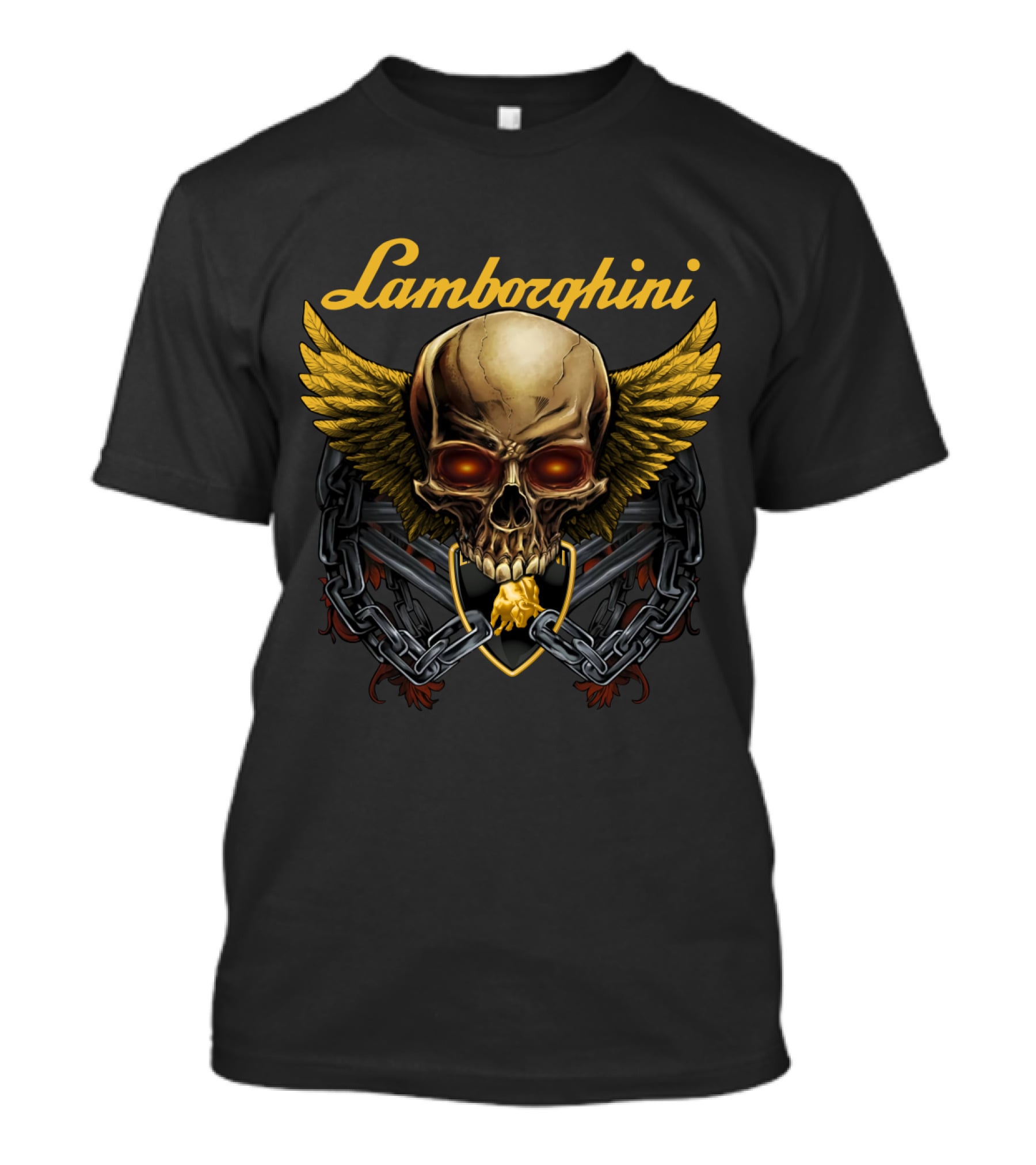 Lamborghini Skull Wings Chains Emblem Dh T-Shirt