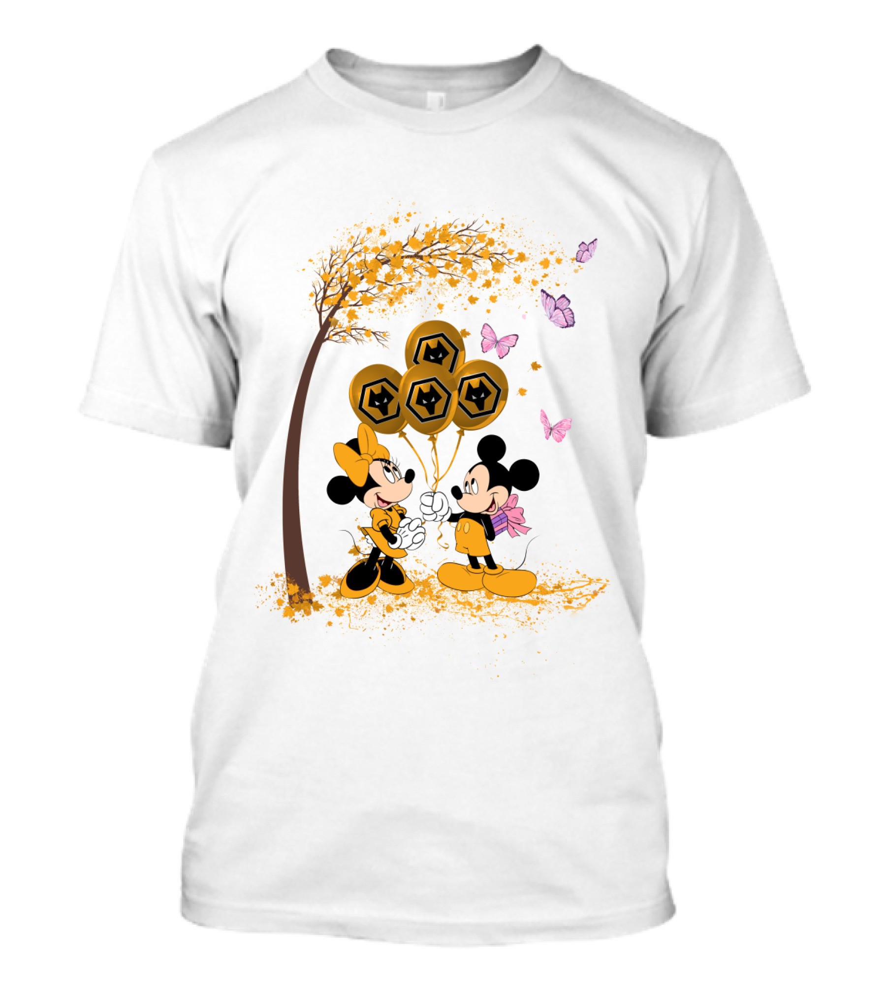 DH 29 Wolverhampton Wanderers Premier League Balloons With Cartoon Characters T-Shirt