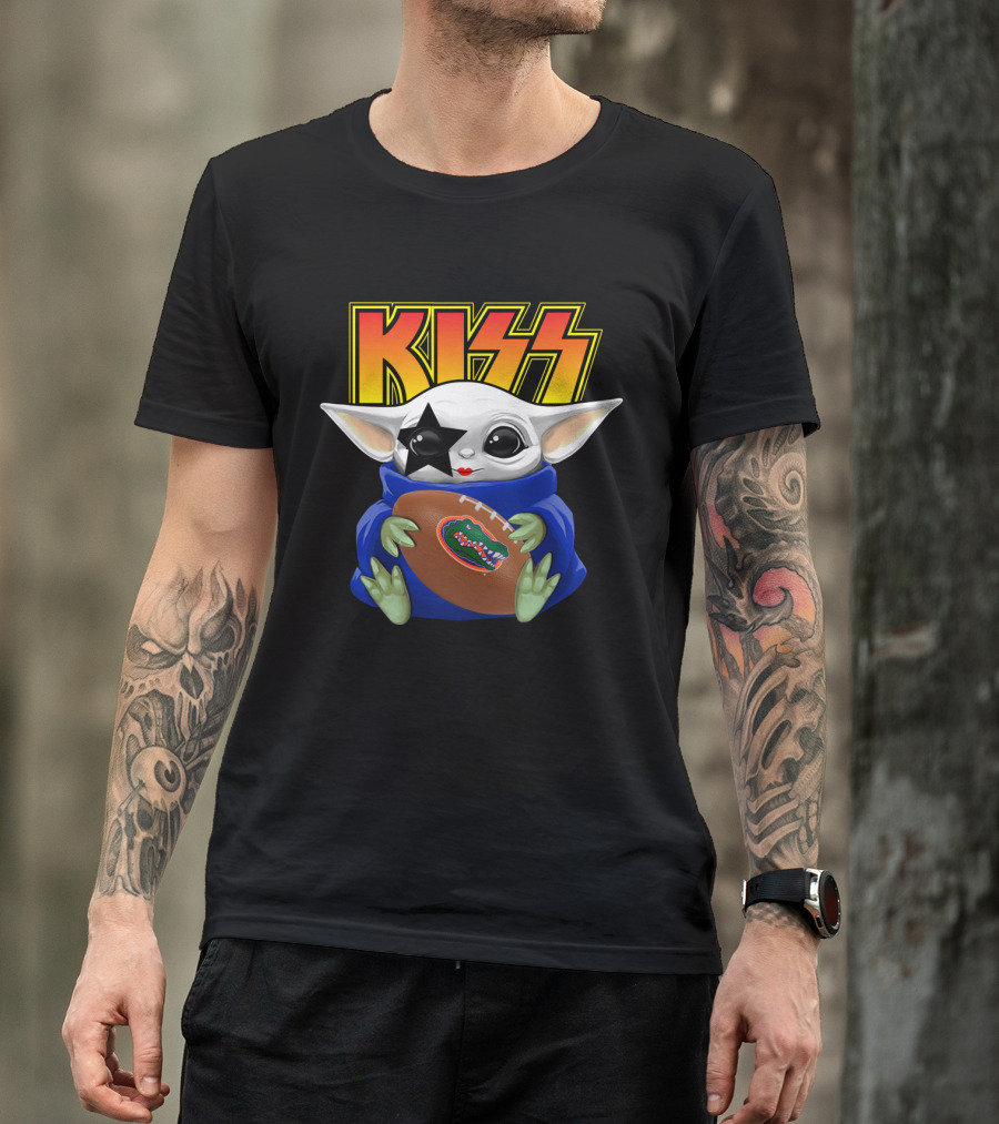 KISS Baby Yoda Paul Stanley Florida Gators Football T-Shirt