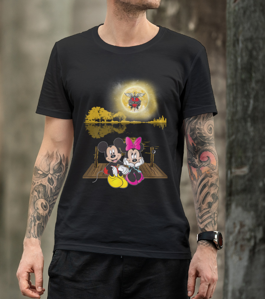 Mickey Minnie Romantic Moonlit Bon Jovi Dock Scene T-Shirt