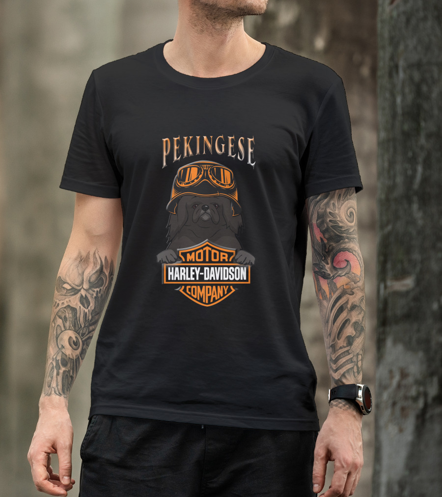 Pekingese Harley Davidson Motor Company T-Shirt