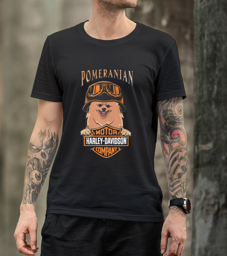 Pomeranian Harley Davidson Motor Company T-Shirt