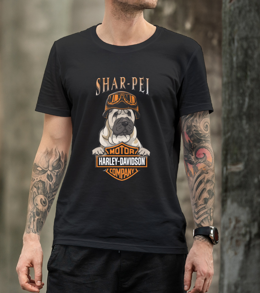 Shar-Pei Harley Davidson Motor Company T-Shirt
