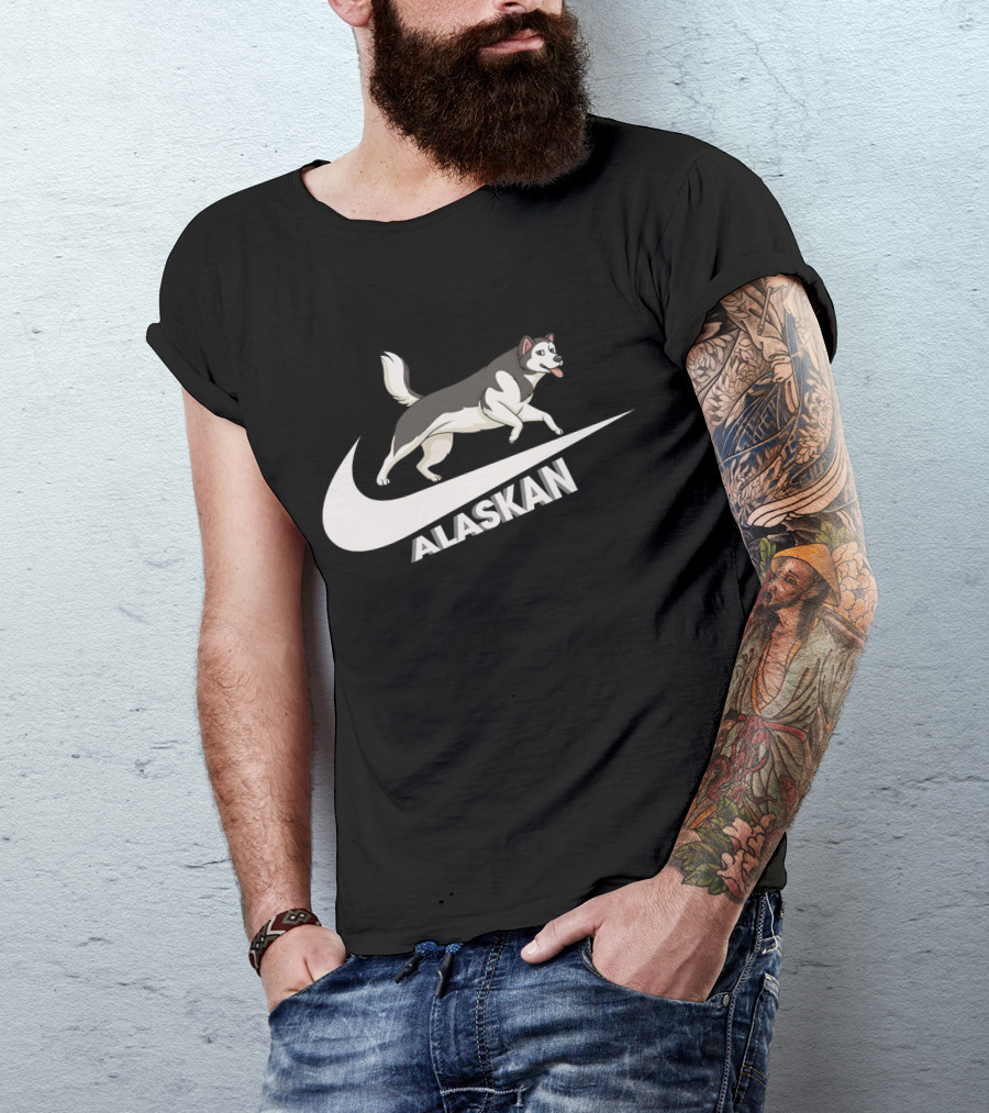 Alaskan Malamutes Nike Swoosh Dog Running T-Shirt