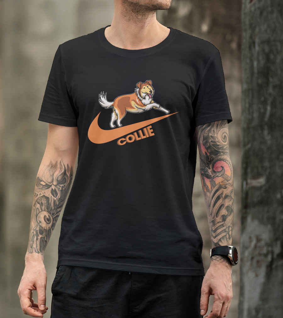 Collie Dh 36 Nike Jumping Dog Swoosh T-Shirt