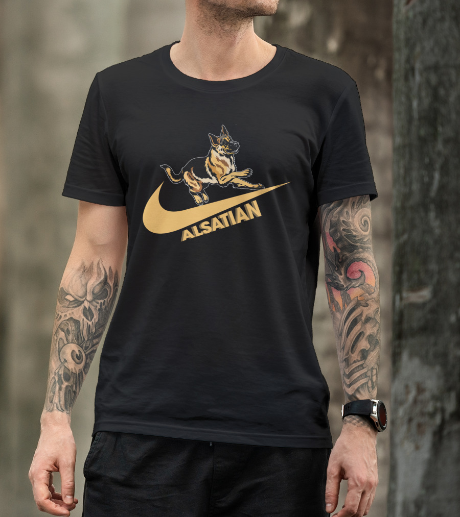 Alsatian German Shepherd Nike Style T-Shirt