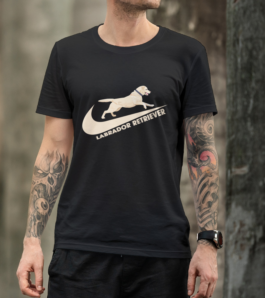 Labrador Retriever Nike Swoosh Dog Jumping T-Shirt