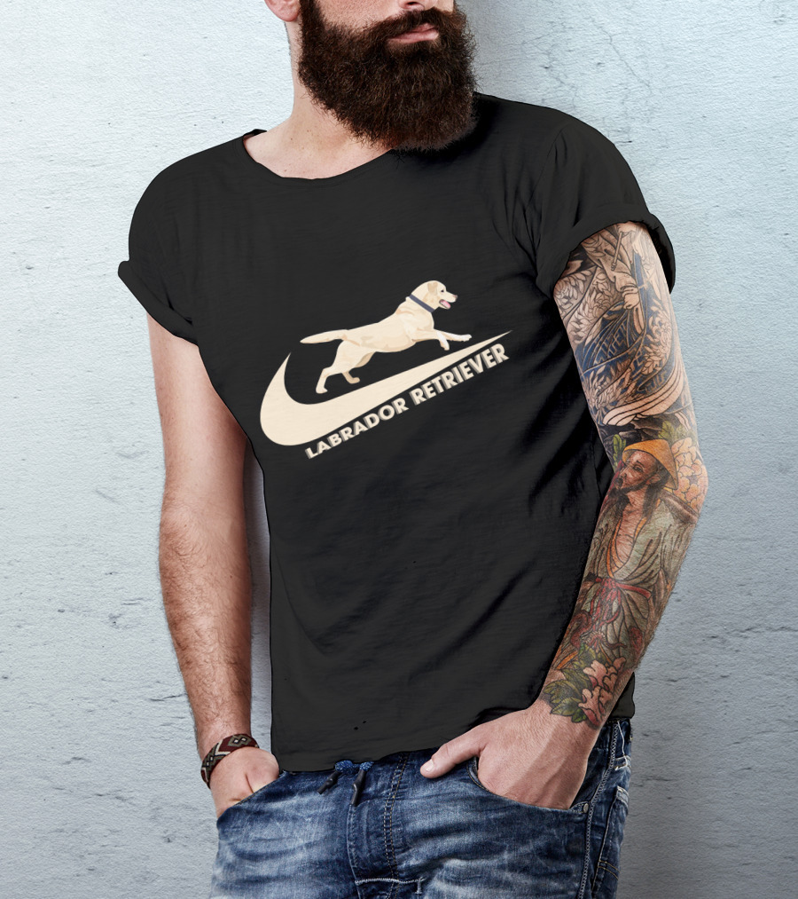 Labrador Retriever Nike Swoosh Dog Jumping T-Shirt