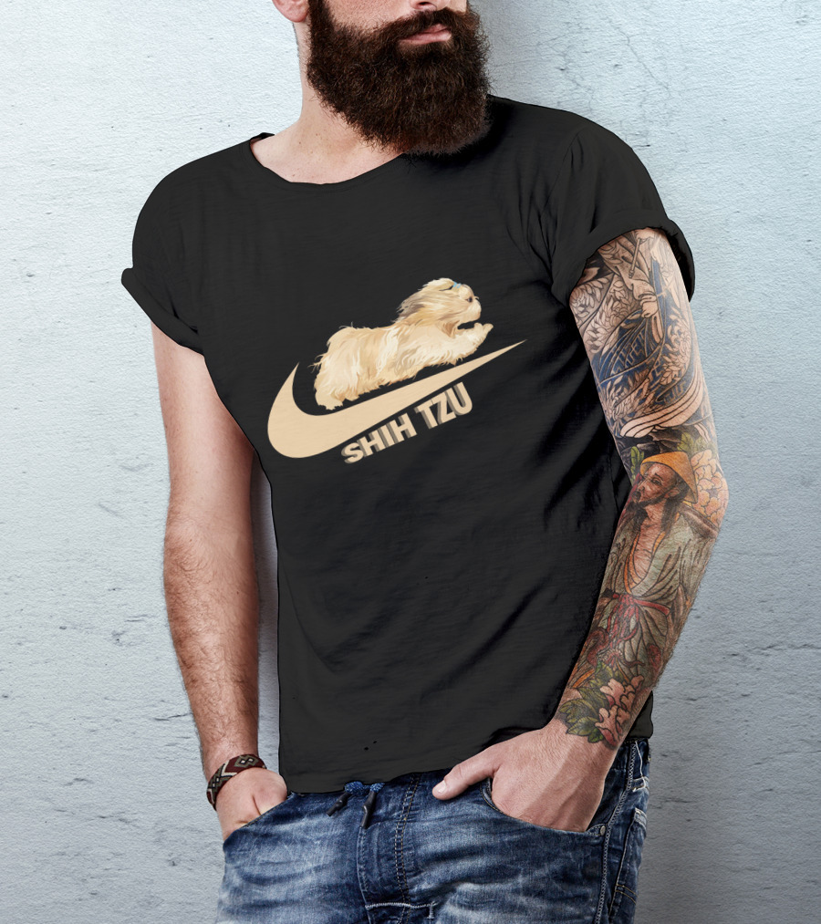 Shih Tzus Nike Swoosh Logo Dog Running T-Shirt