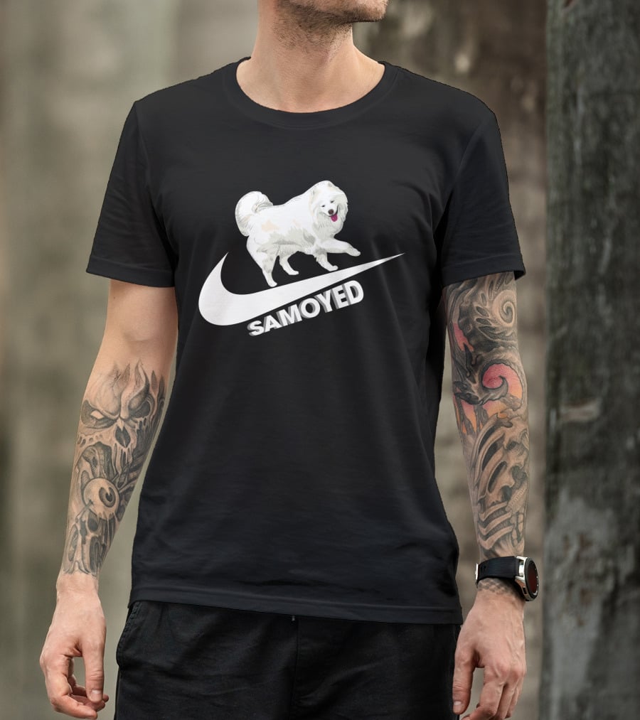 Samoyeds Nike Samoyed Dog On Swoosh T-Shirt
