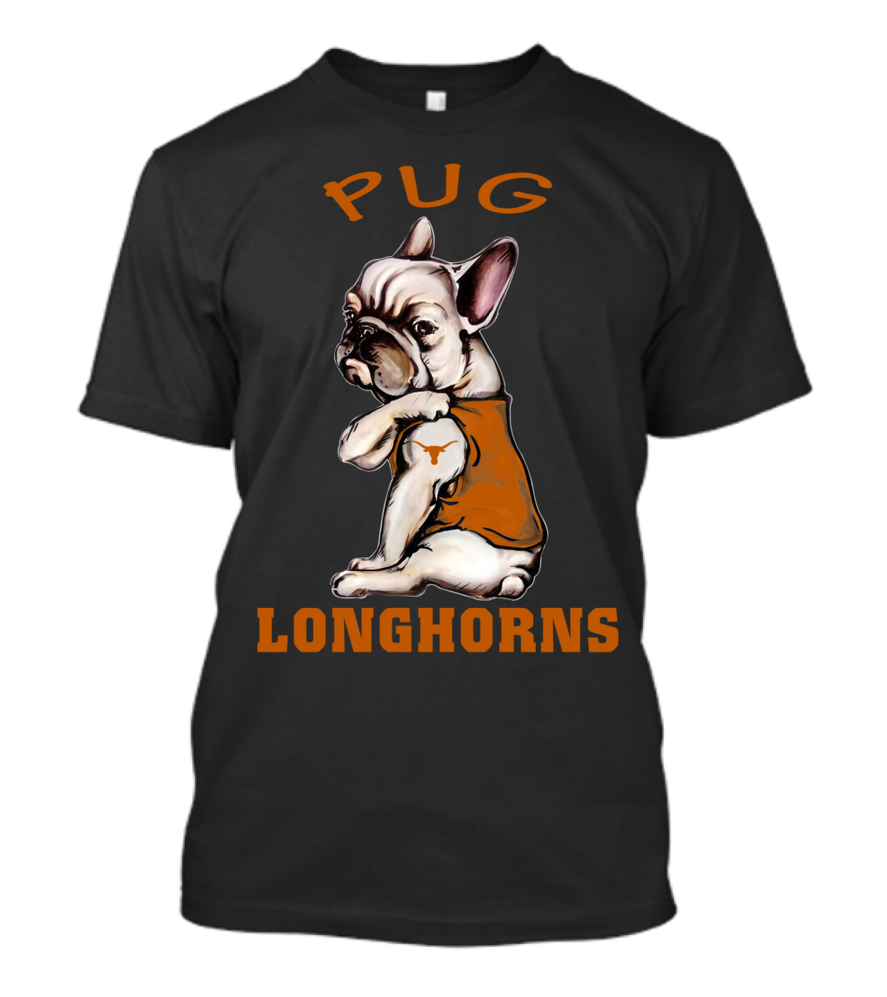 Pug Longhorns Ncaa Tl T-Shirt