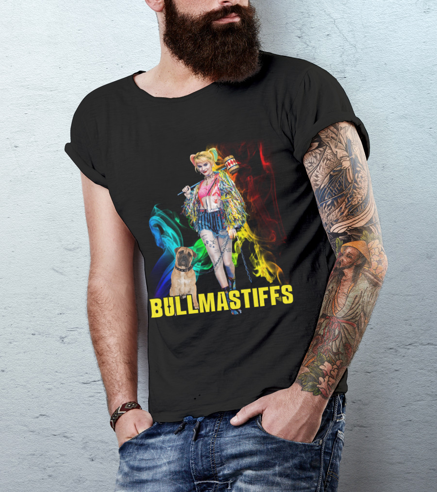 Harley Quinn Bullmastiffs Colorful Smoke Hammer T-Shirt