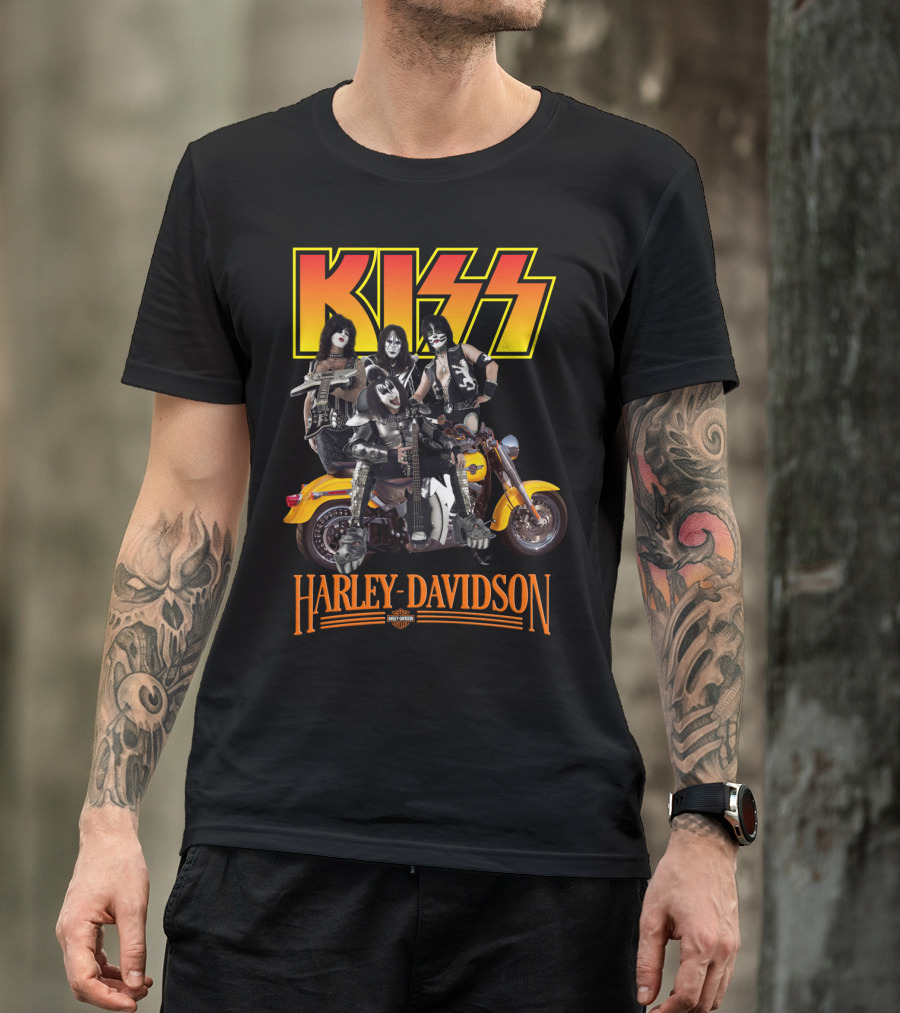 Kiss Harley Davidson Motorcycle Band Collaboration T-Shirt