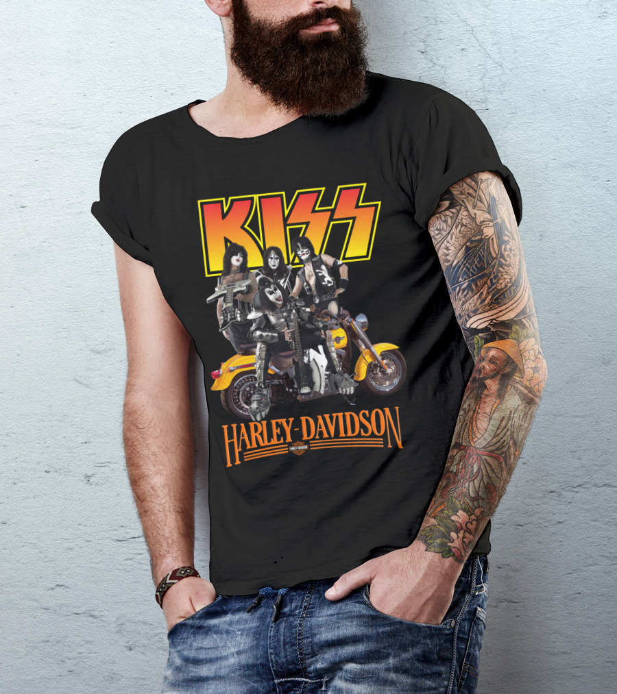 Kiss Harley Davidson Motorcycle Band Collaboration T-Shirt