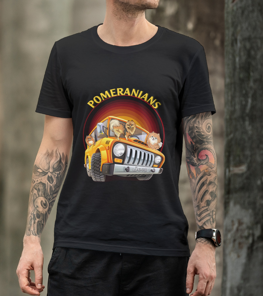 Pomeranians Jeep Adventure Dh T-Shirt