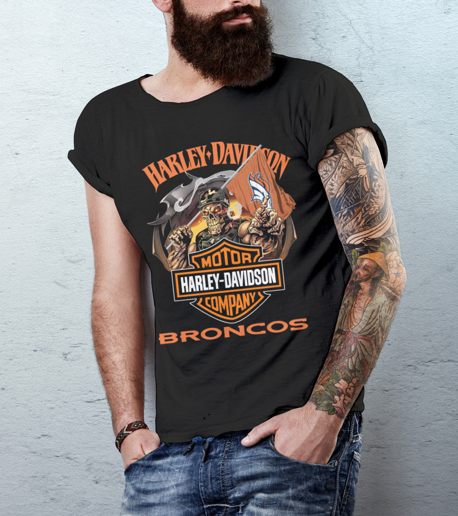 Harley Davidson Motor Company Broncos Denver 69 T-Shirt