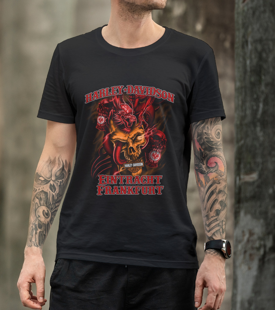 Harley Davidson Eintracht Frankfurt Skull T-Shirt