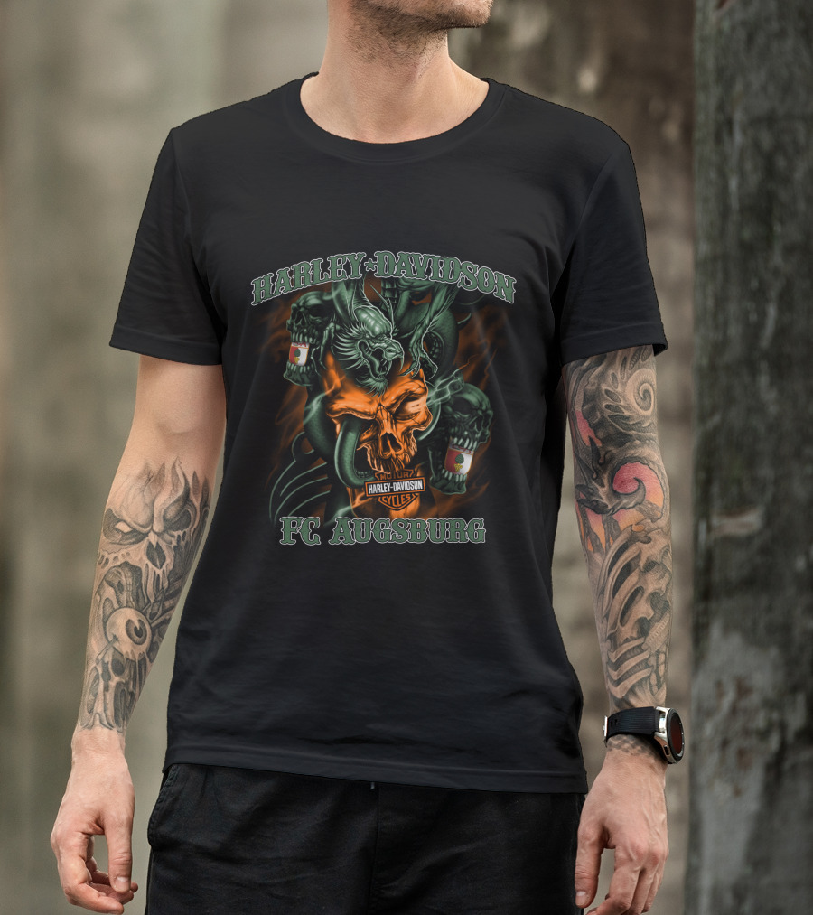 Harley Davidson Fc Augsburg Cycles Skull T-Shirt