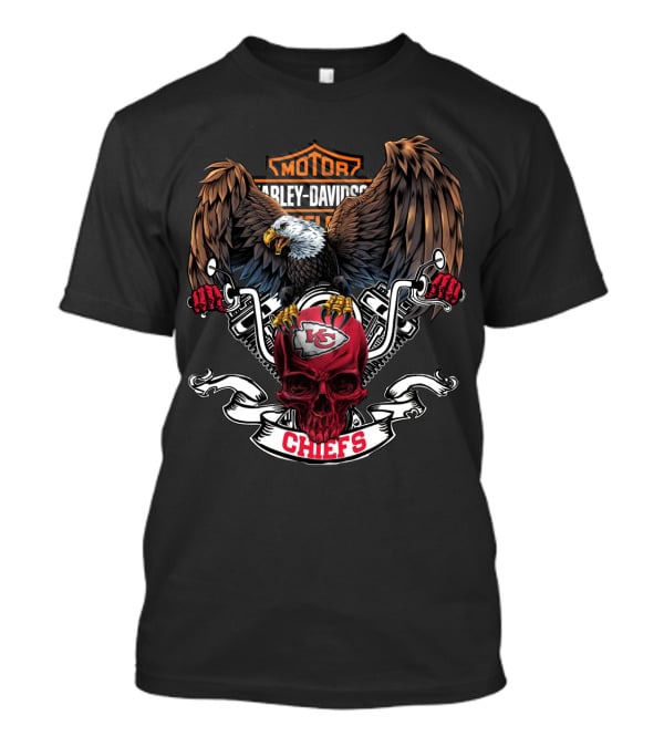 Motor Harley Davidson Eagle Kansas City Chiefs Nfl Chiefs T-Shirt