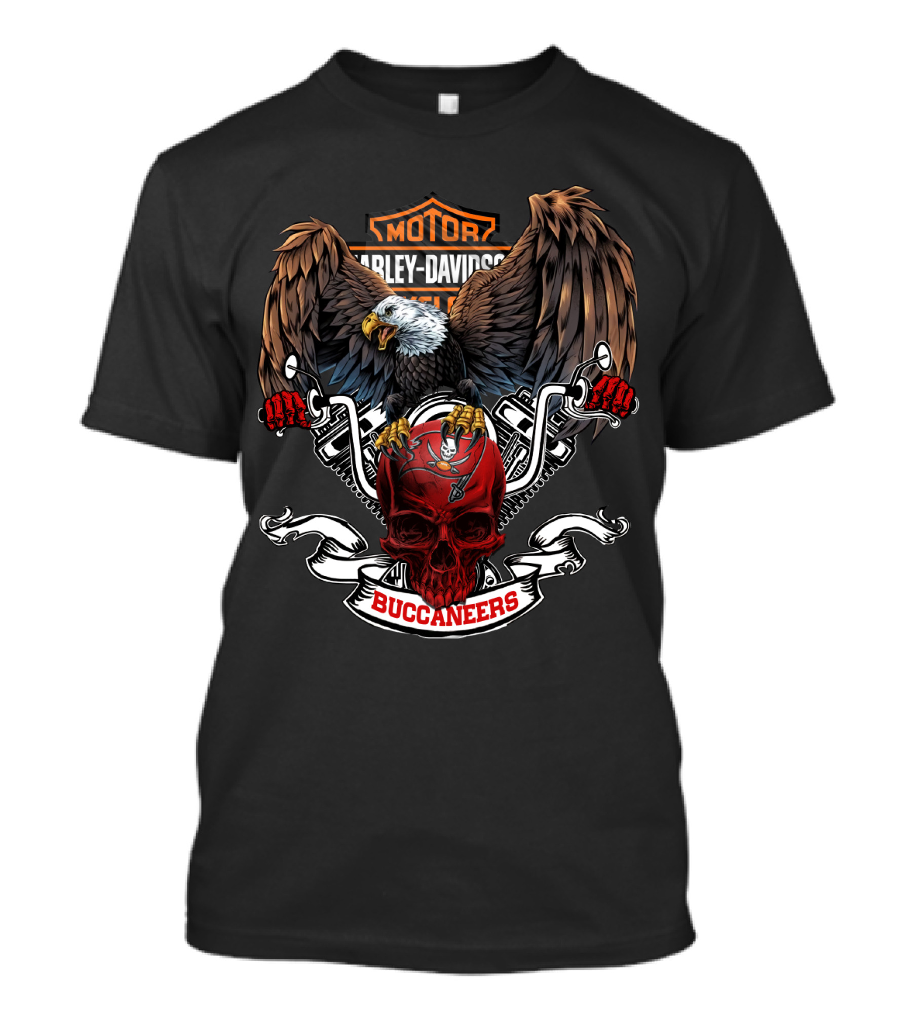 Harley Davidson Nfl Tampa Bay Buccaneers Skull Eagle T-Shirt