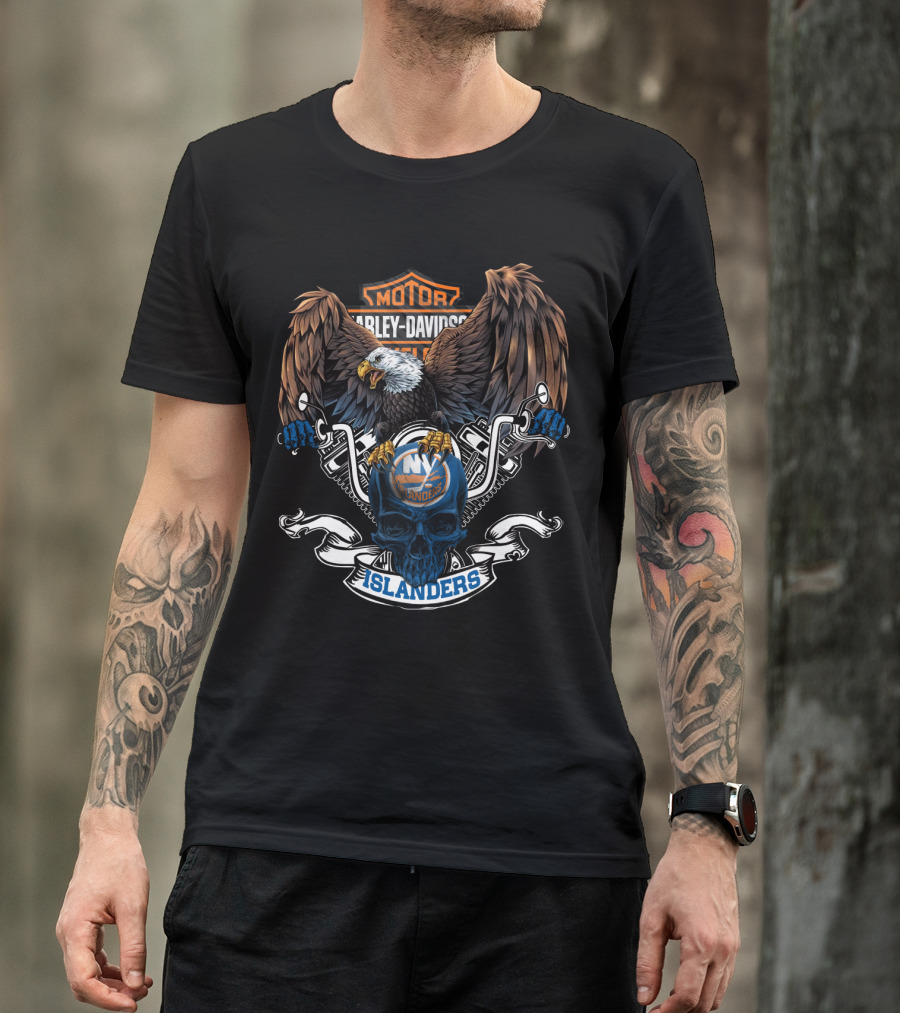 Harley Davidson Eagle Ny Islanders Nhl T-Shirt