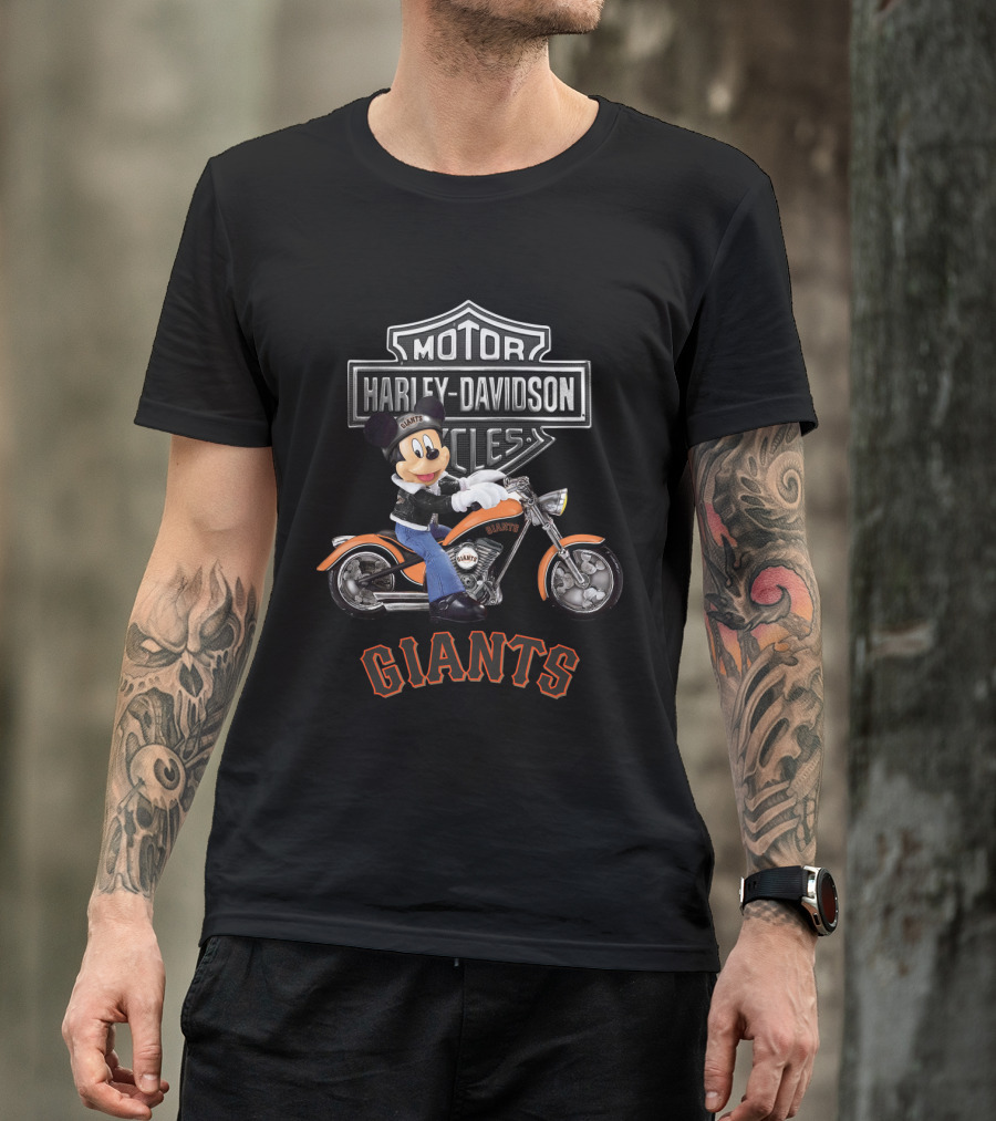 Harley Davidson Motorcycles San Francisco Giants Mickey Mouse T-Shirt