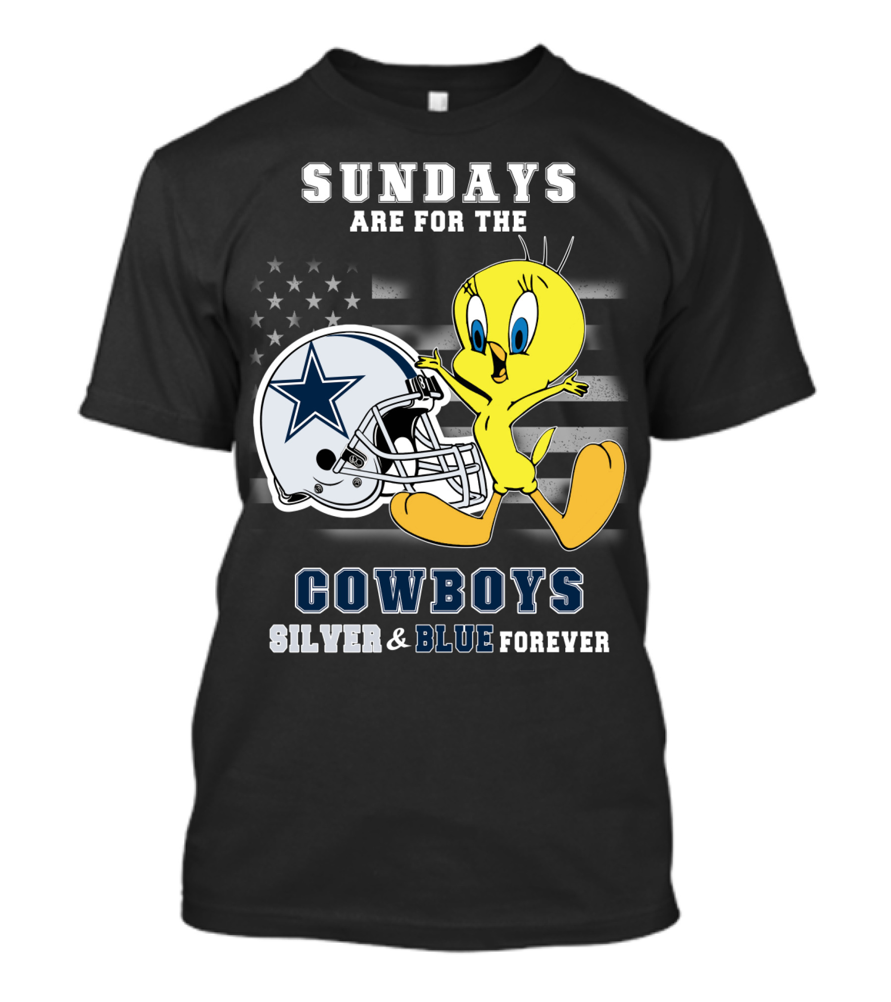 Sundays Are For The Cowboys Silver & Blue Forever Tweety T-Shirt