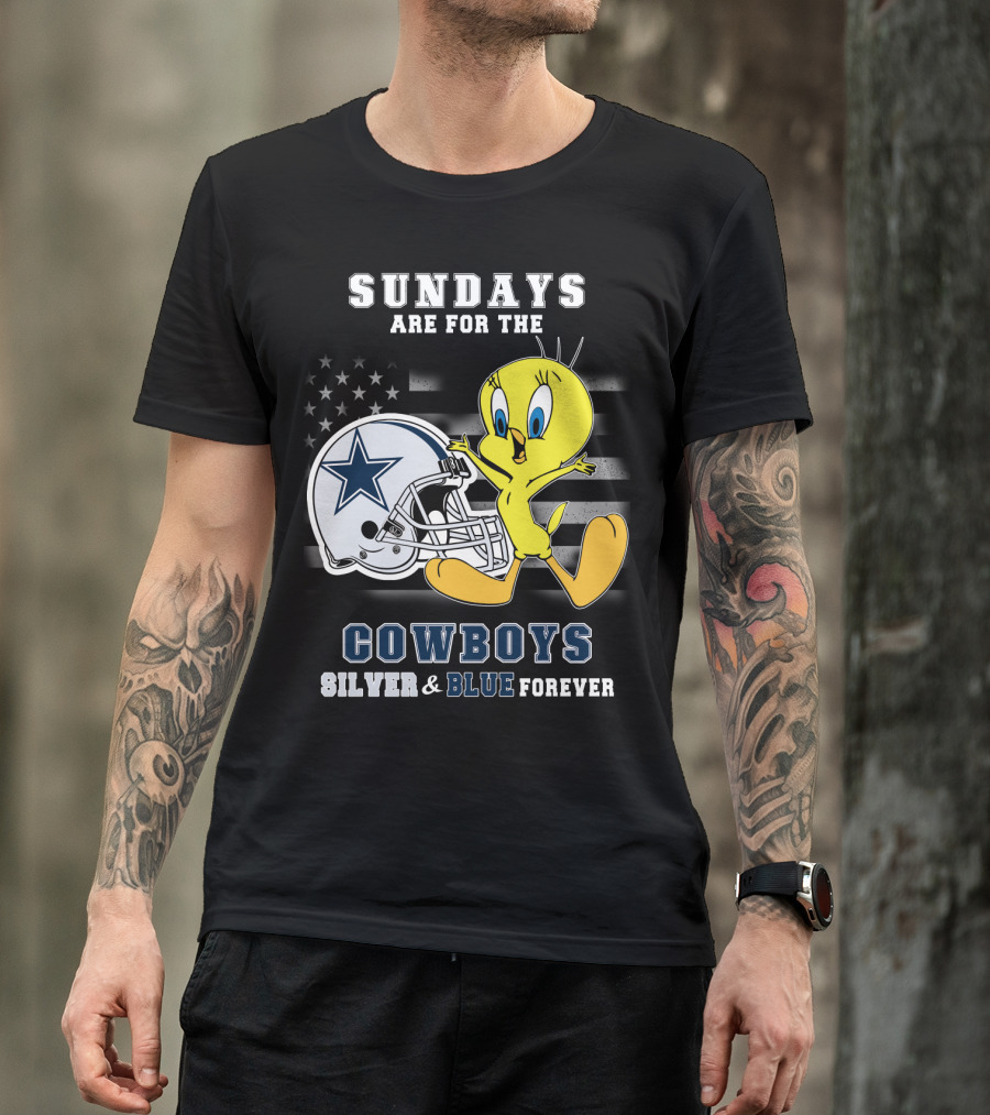 Sundays Are For The Cowboys Silver & Blue Forever Tweety T-Shirt