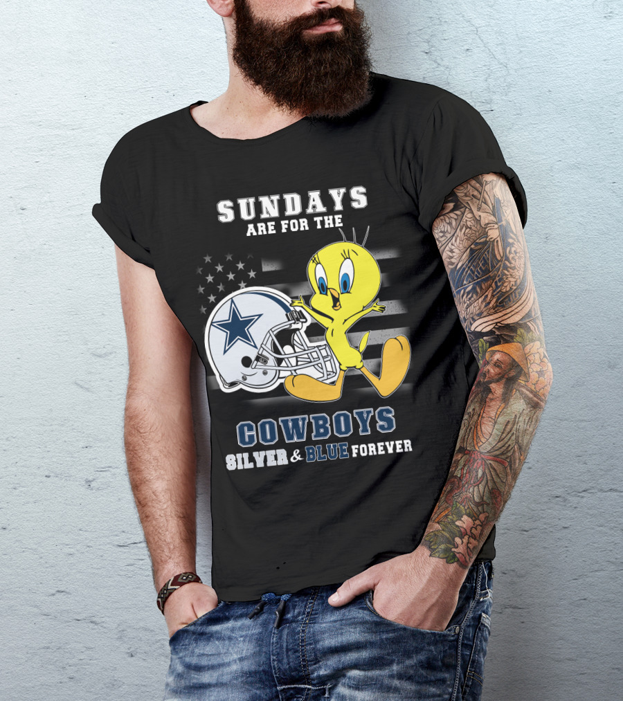 Sundays Are For The Cowboys Silver & Blue Forever Tweety T-Shirt
