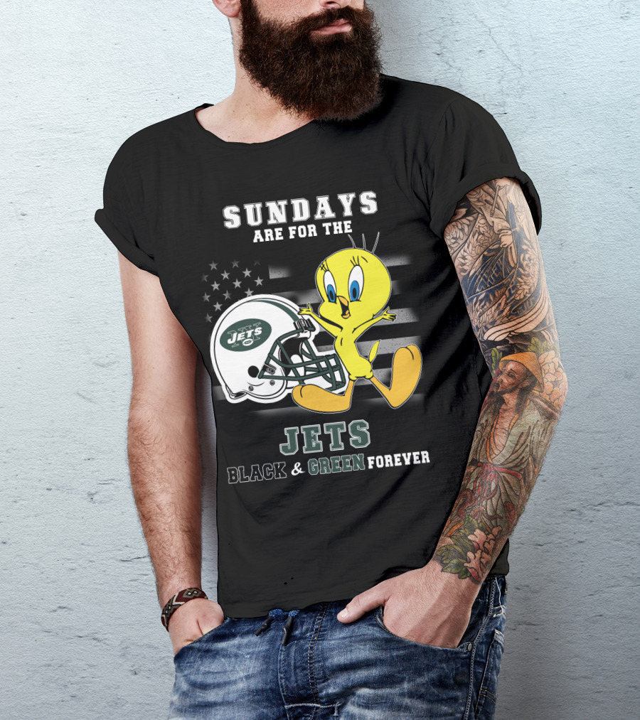 Sundays Are For The Jets Black & Green Forever Tweety T-Shirt