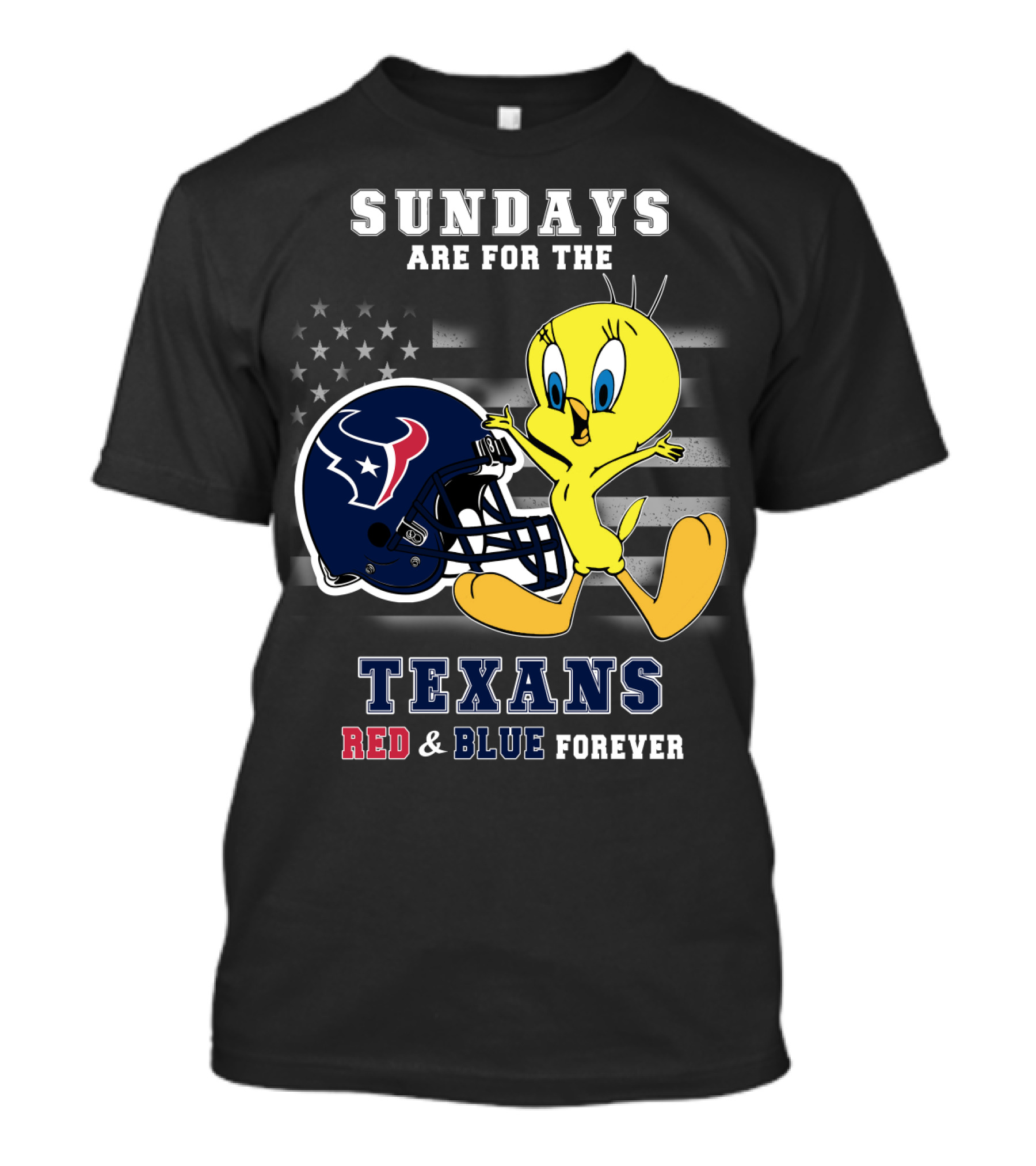 Sundays Are For The Texans Red & Blue Forever T-Shirt