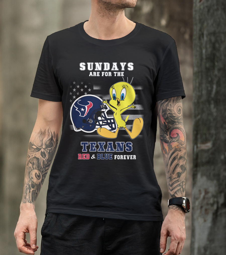 Sundays Are For The Texans Red & Blue Forever T-Shirt