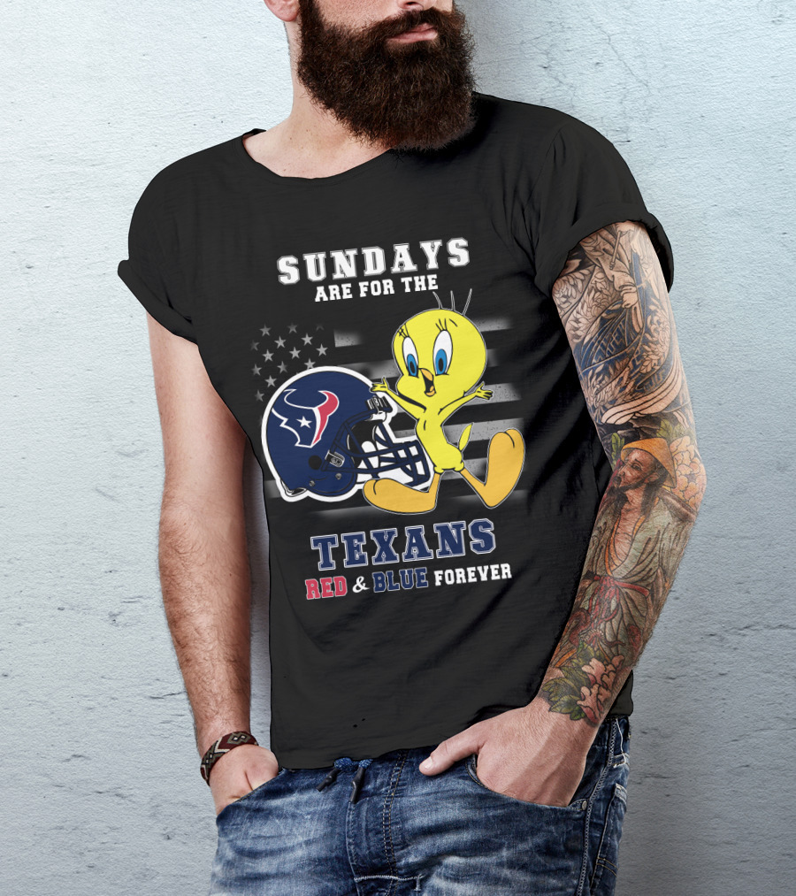 Sundays Are For The Texans Red & Blue Forever T-Shirt