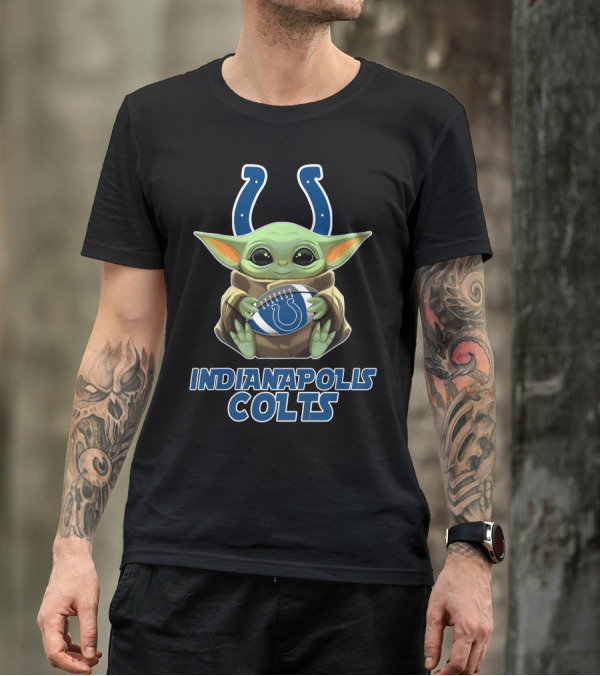 Indianapolis Colts Baby Yoda Football Fusion T-Shirt